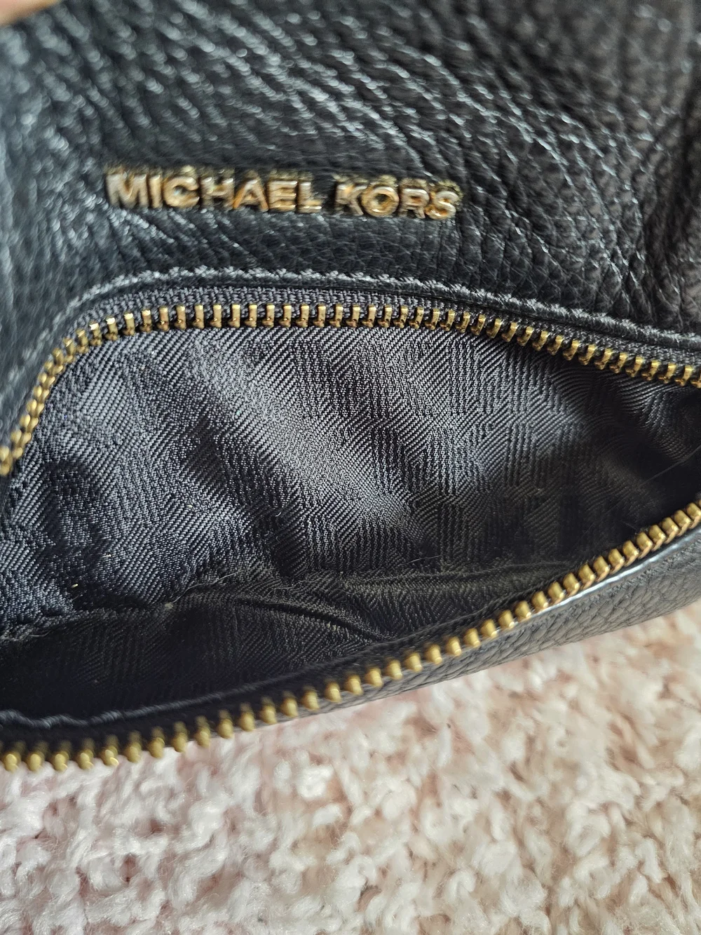 Michael Kors Black Pebbled Leather Mini Backpack with Gold Hardware